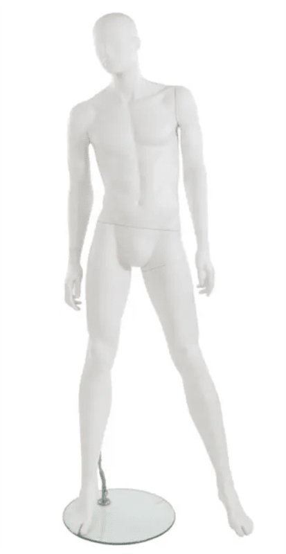 trendy abstract matte white male mannequin pose 2 retail display mannequins express