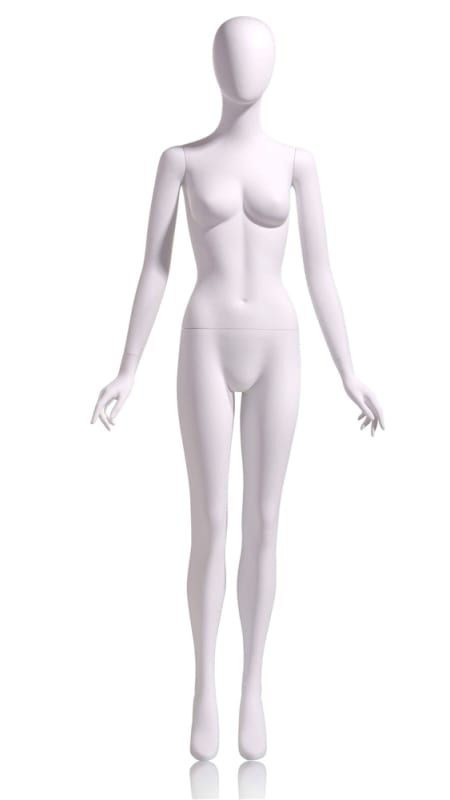 egghead matte white female mannequin arms at sides