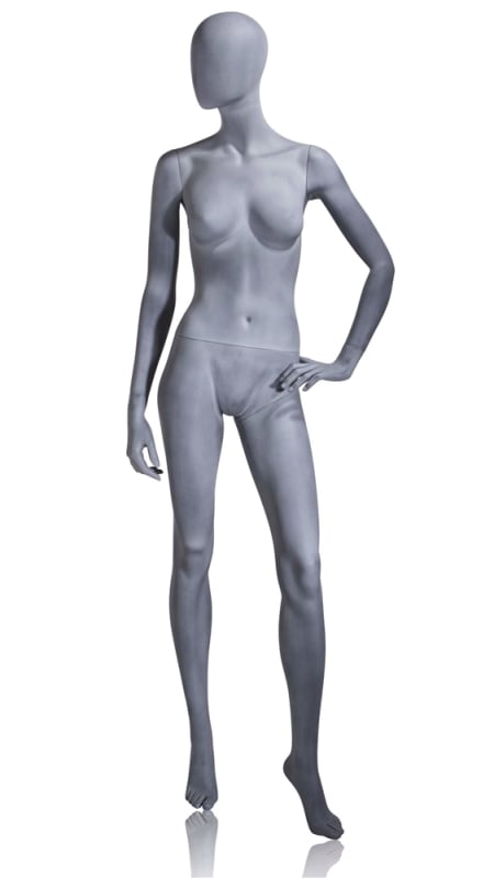 egghead female mannequin slate gray left hand on hip pose 4