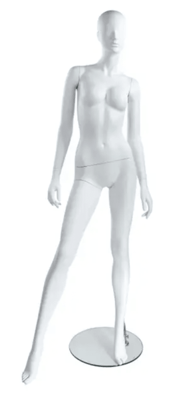 Trendy Matte White Female Mannequin - Pose 3