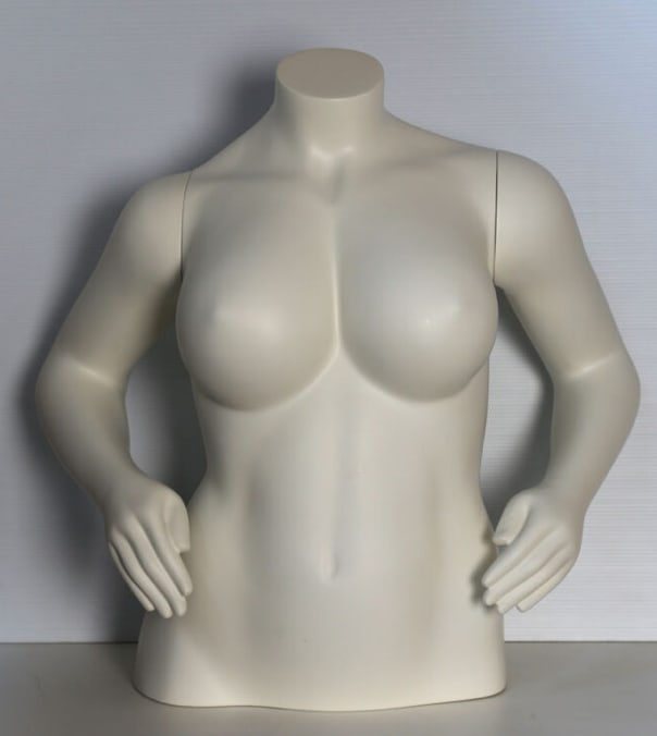 plus size female torso mannequin hands on hips swiss coffee retail display mannequins express
