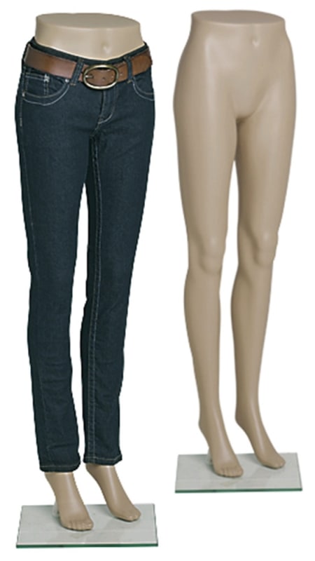 Fleshtone Plastic Mannequin Female Leg Forms