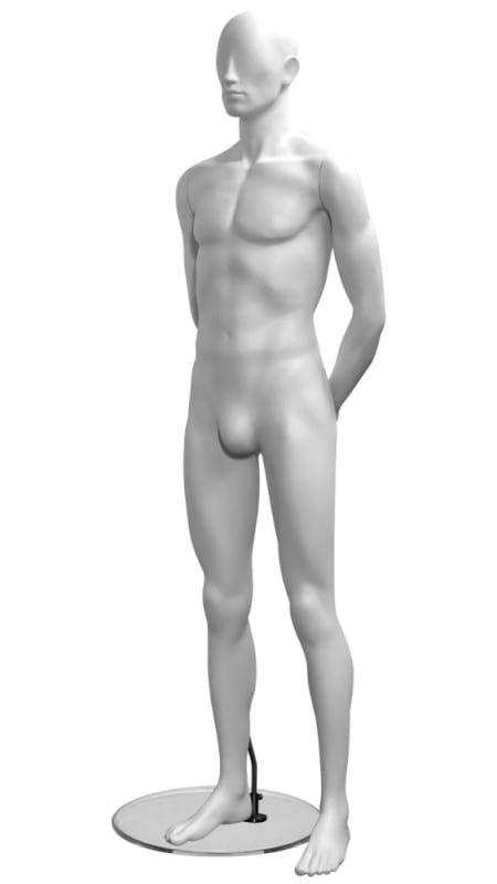 abstract male mannequin hands behind back mannequins express