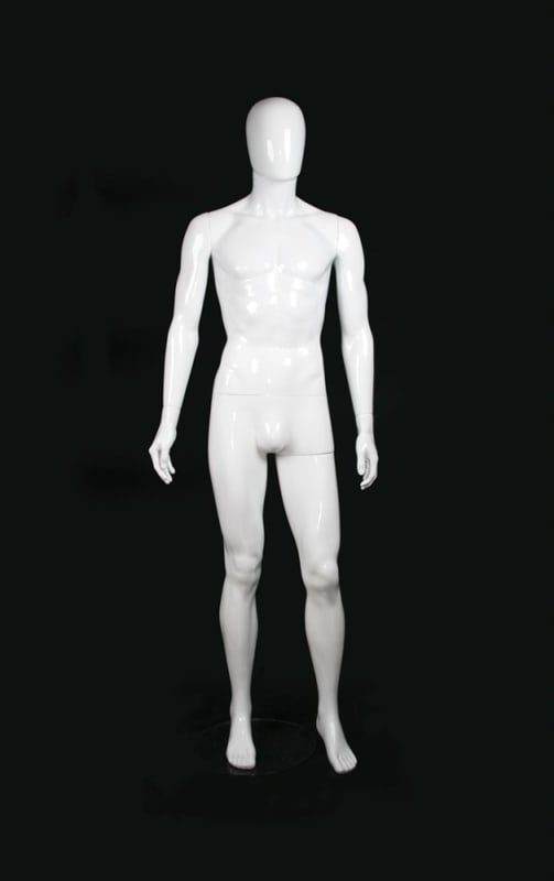 Unbreakable Glossy White Male Egghead Mannequin