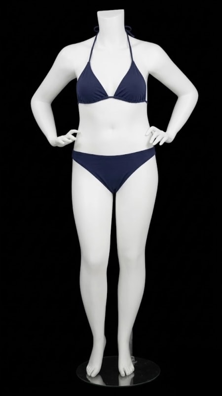matte white plus size female mannequin hands on hips retail display mannequins express