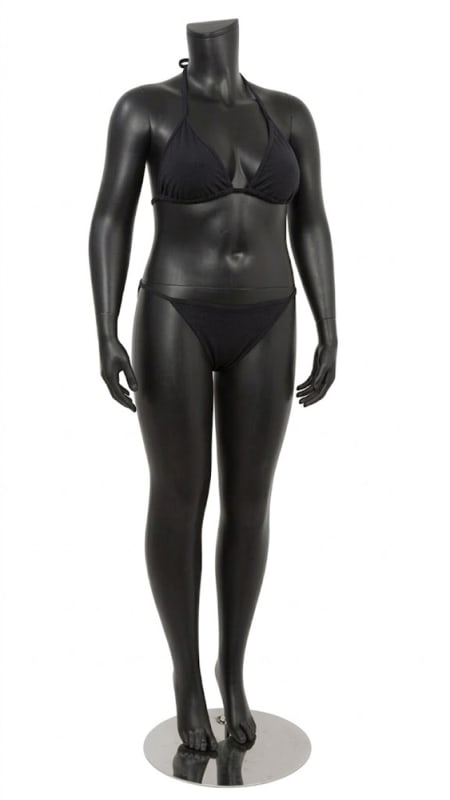 matte black plus size female mannequin changeable heads retail display mannequins express