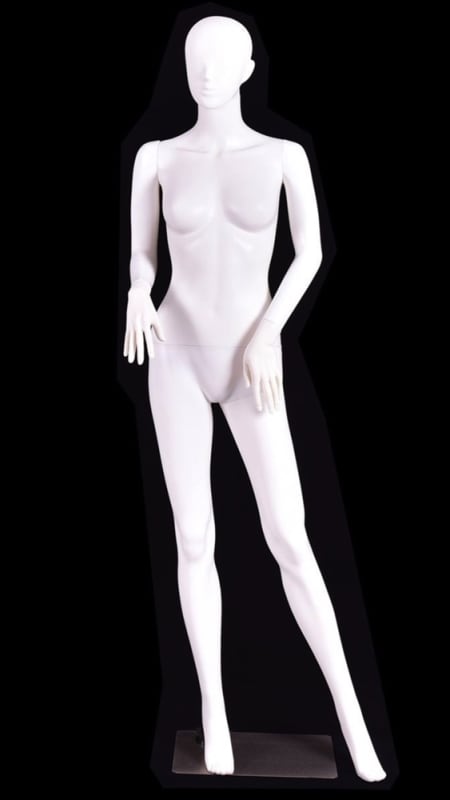 5.8 FT unbreakable white female abstract mannequin with metal base