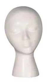 Basic white female styrofoam head display 11.5 inches tall Basic white female styrofoam head display 11.5 inches tall