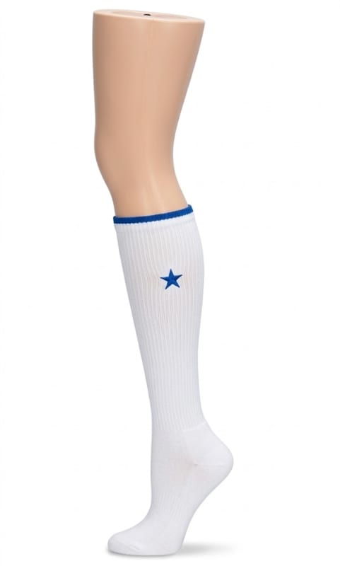 Self-standing fleshtone plastic mannequin leg form for displaying socks, hosiery, and footwear accessories