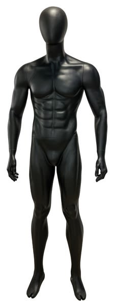 6'2" Muscular Matte Black Male Egghead Mannequin