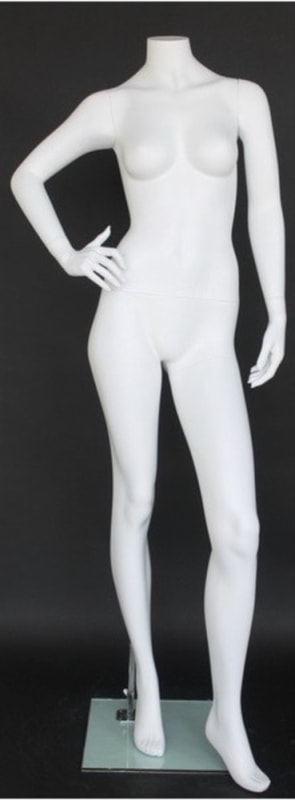 Matte White 5' 5" Headless Female Mannequin - Right Hand on Hip