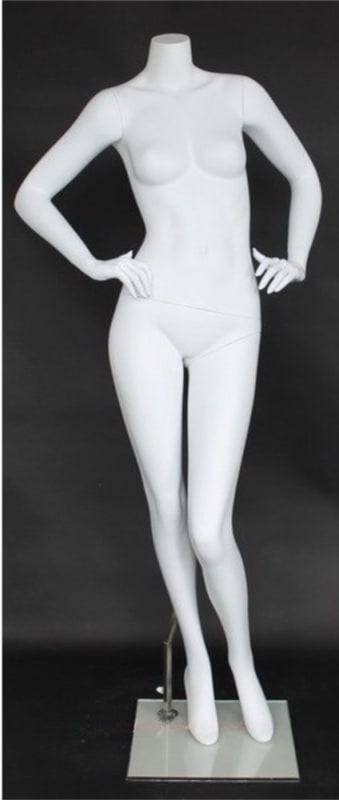 Matte White 5' 5" Headless Female Mannequin - Hands on Hips