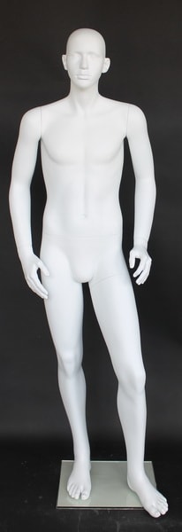 Teenage Male Matte White Abstract Mannequin