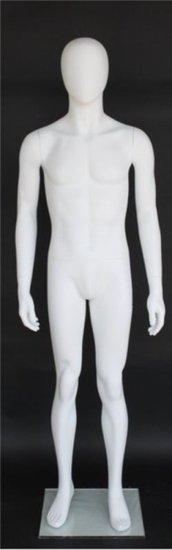 5'8" Abstract Egghead Matte White Male Mannequin