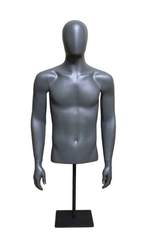 Male Torso Head Arms Gray