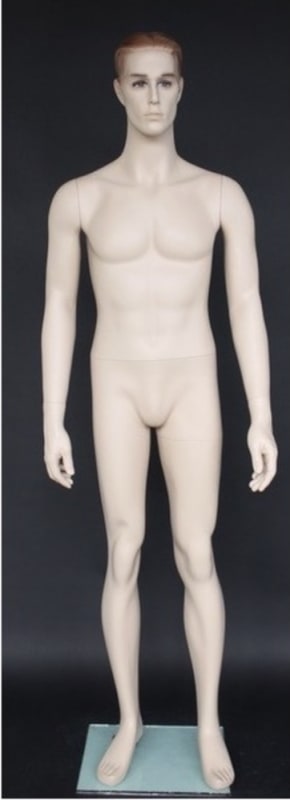Fleshtone 5'8" Male Mannequin with Realistic Facial Features