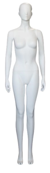 6 ft white female egg head mannequin full body retail display form for clothing presentation