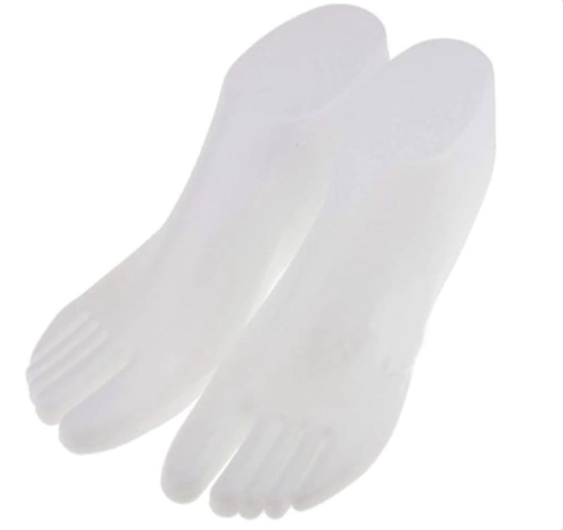1 Pair of Female Display Feet - White Plastic