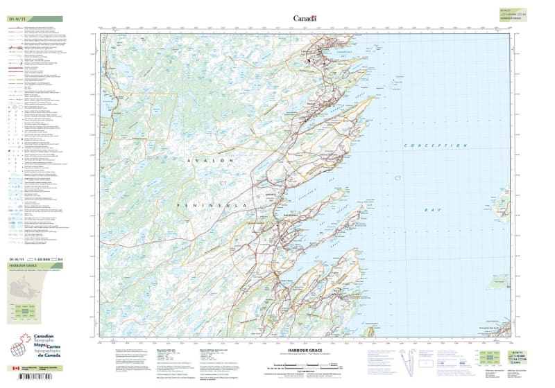 001N11 - HARBOUR GRACE - Topographic Map