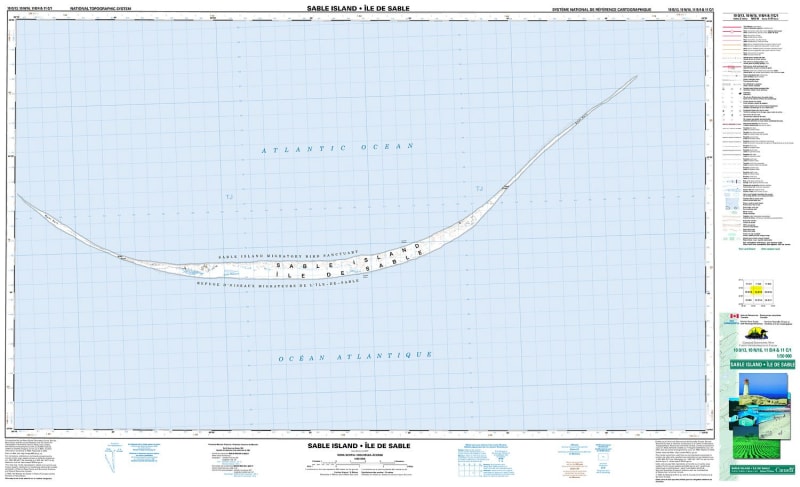 010O13 - SABLE ISLAND - Topographic Map