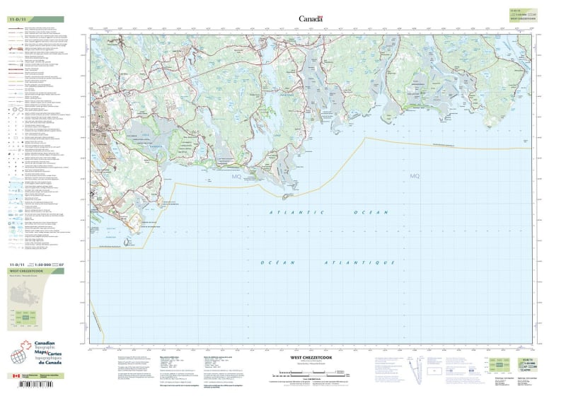 011D11 - WEST CHEZZETCOOK - Topographic Map
