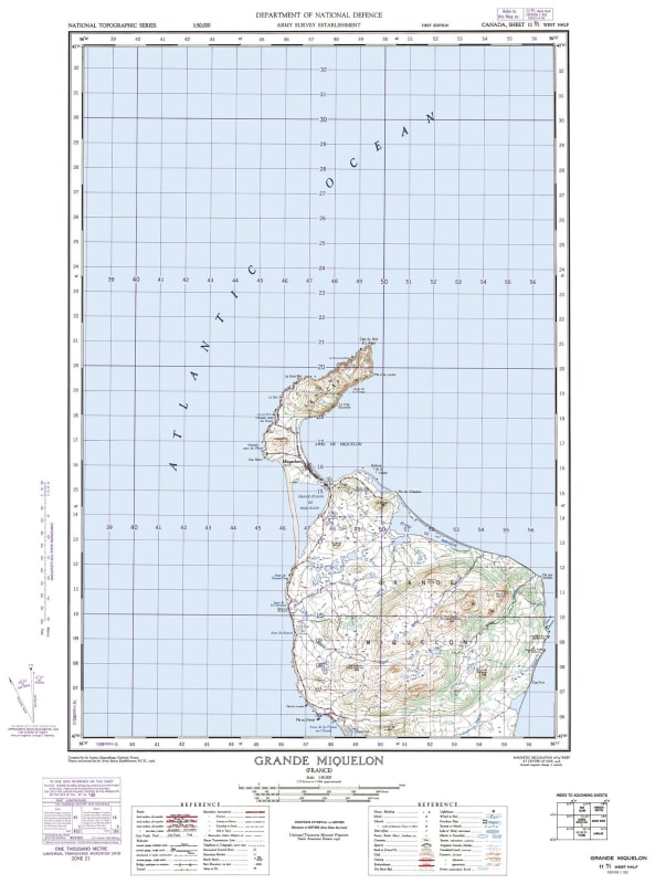 011P01W - GRANDE MIQUELON - Topographic Map