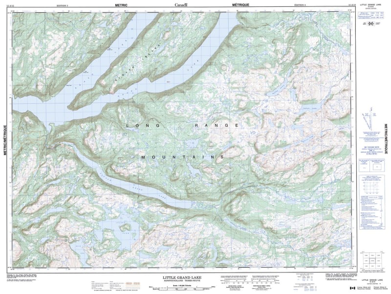 012A12 - LITTLE GRAND LAKE - Topographic Map