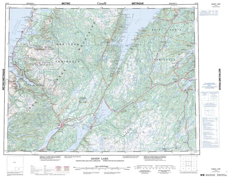 012H - SANDY LAKE - Topographic Map