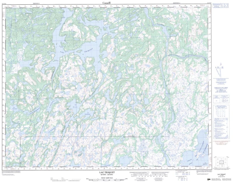 012J12 - LAC TRIQUET - Topographic Map