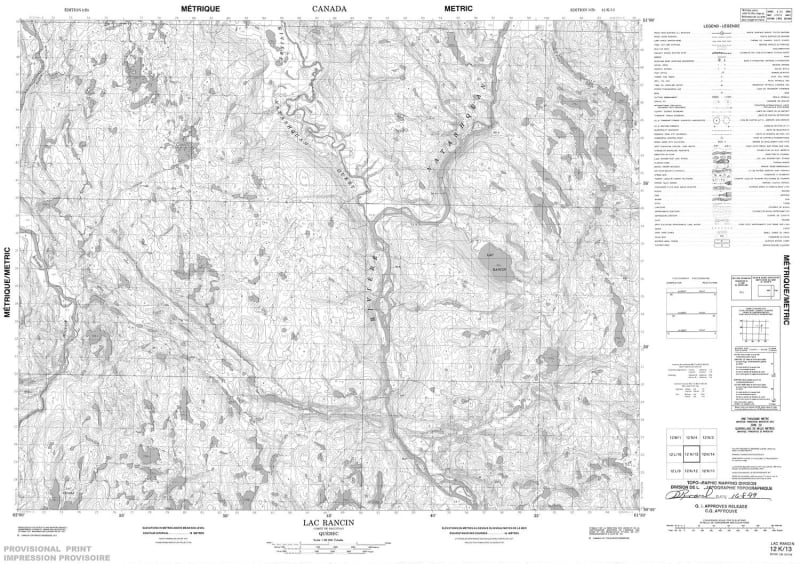 012K13 - LAC RANCIN - Topographic Map