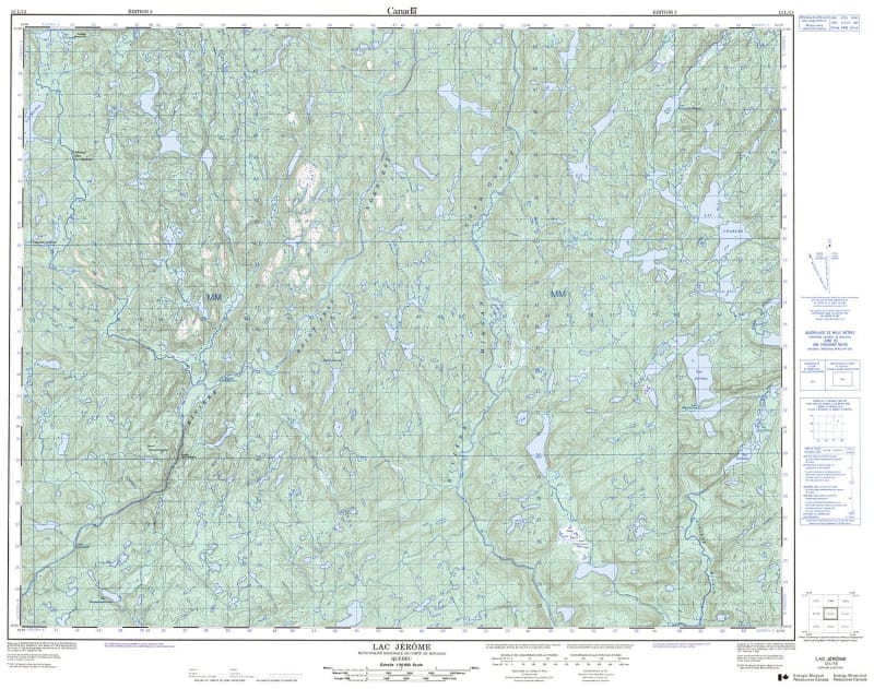 012L13 - LAC JEROME - Topographic Map