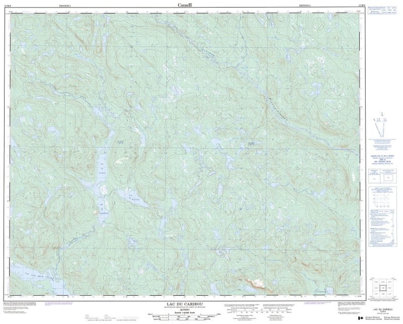 012M09 - LAC DU CARIBOU - Topographic Map