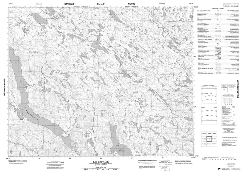012N14 - LAC BASTILLE - Topographic Map