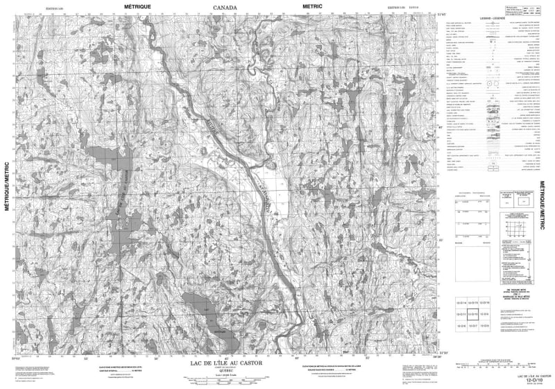 012O10 - LAC DE L'ILE AU CASTOR - Topographic Map