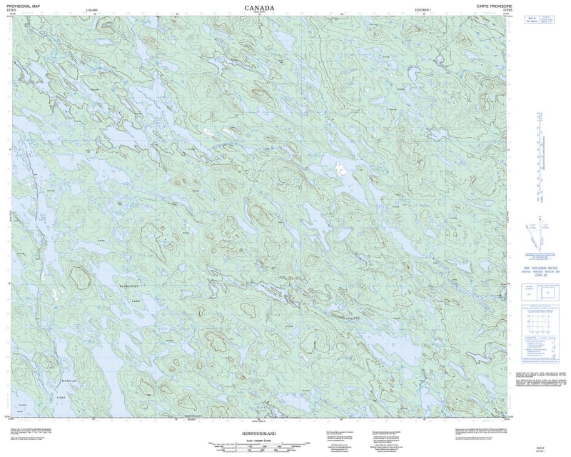 013D02 - PLANCOUET LAKE - Topographic Map