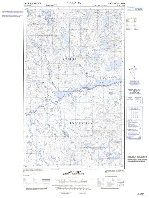 013D12W - LAC ALLIEZ - Topographic Map