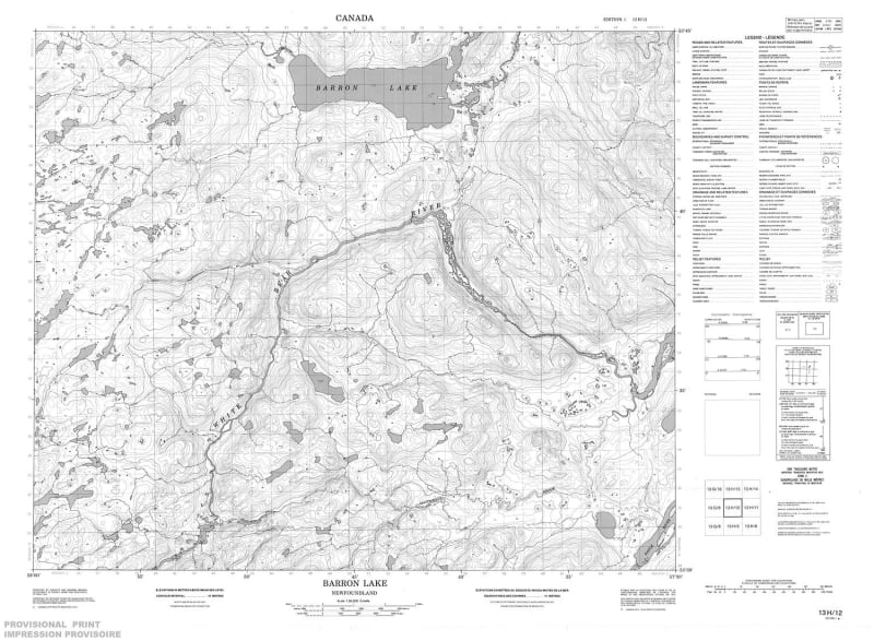 013H12 - BARRON LAKE - Topographic Map