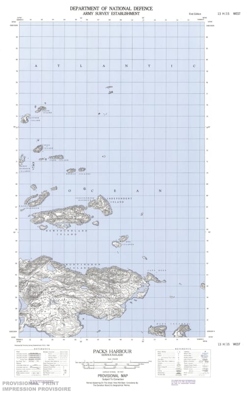 013H15W - PACKS HARBOUR - Topographic Map