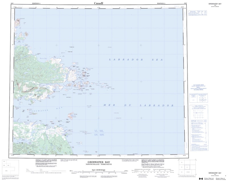 013I - GROSWATER BAY - Topographic Map