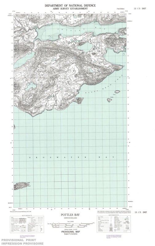 013I05E - POTTLES BAY - Topographic Map