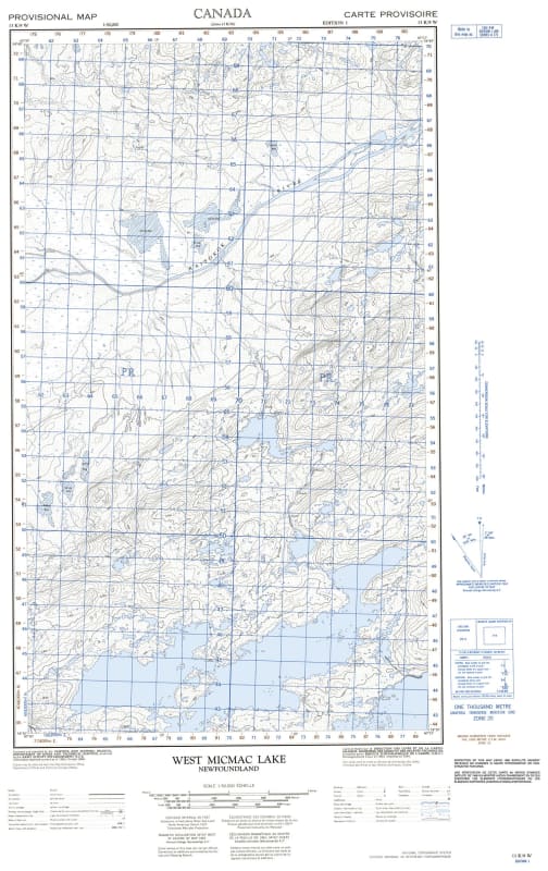 013K09W - WEST MICMAC LAKE - Topographic Map