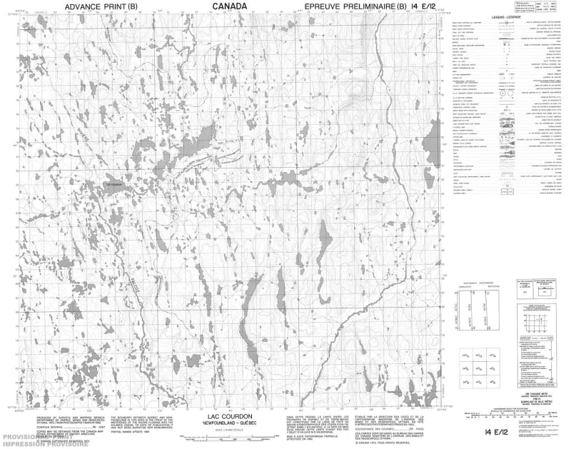 014E12 - LAC COURDON - Topographic Map