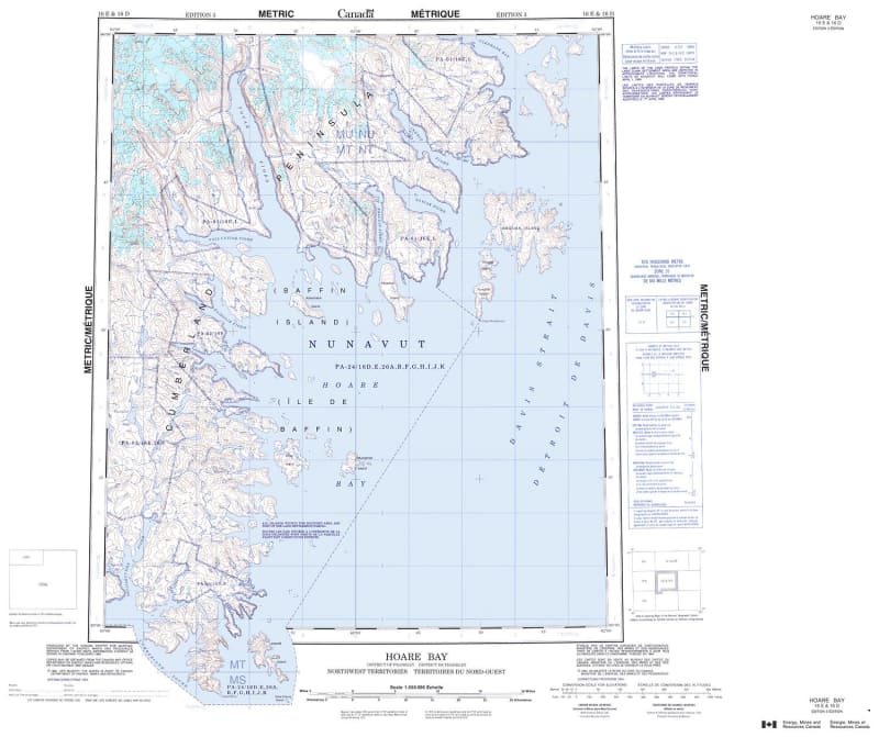 016E - HOARE BAY - Topographic Map