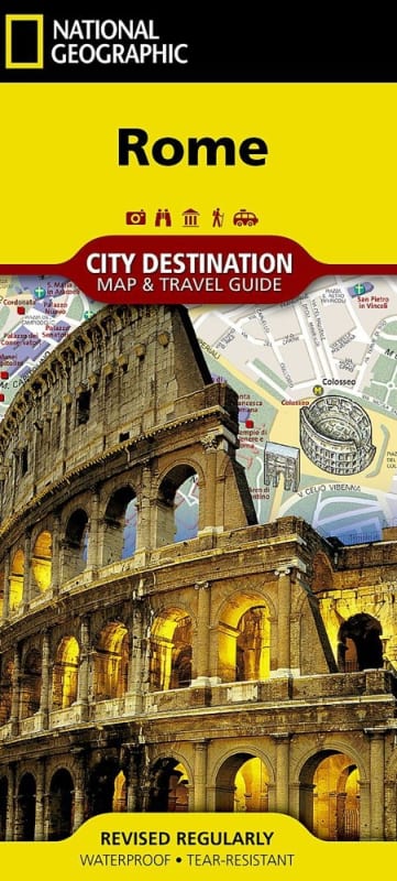 Rome City Destination map & travel guide. Learn about the history and explore some of the most fascinating architecture in the world. The 3D styled drawings provide you with instant identification of famous buildings and landmarks. The reverse side includ