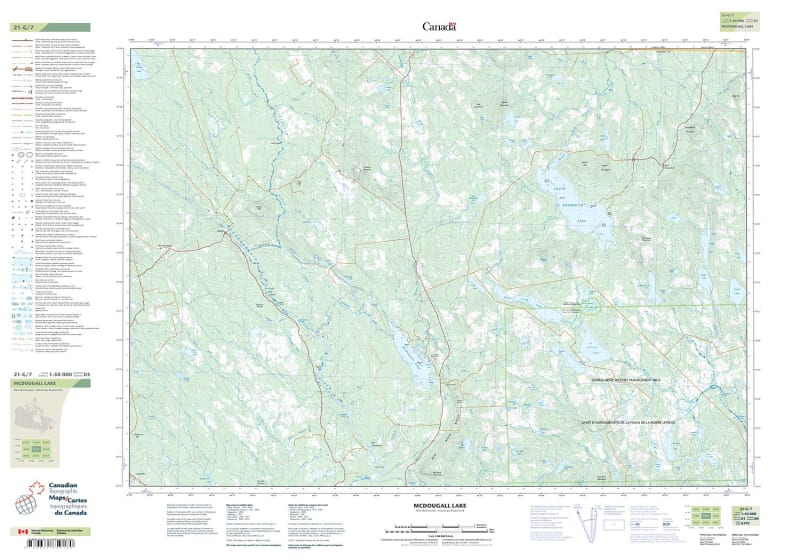 021G07 - MCDOUGALL LAKE - Topographic Map