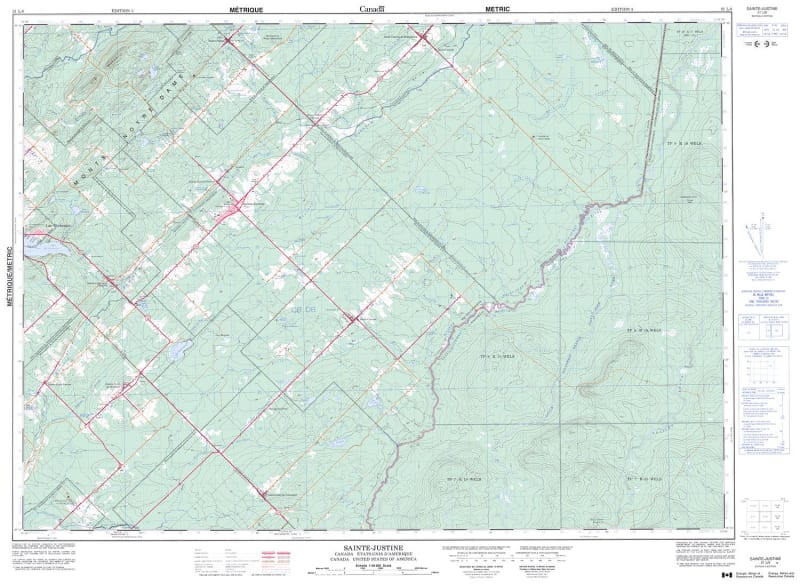 021L08 - SAINTE-JUSTINE - Topographic Map