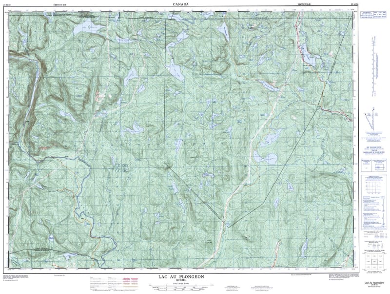 021M16 - LAC AU PLONGEON - Topographic Map