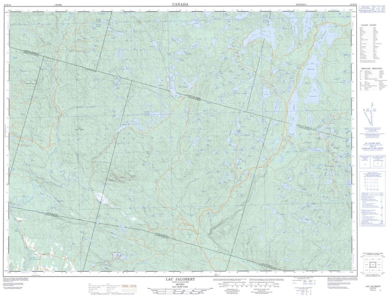 022D10 - LAC JALOBERT - Topographic Map