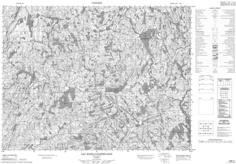 022E02 - LAC MARIA-CHAPDELAINE - Topographic Map