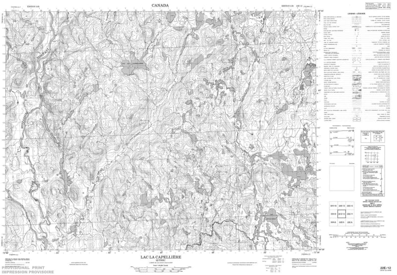 022E12 - LAC LA CAPELLIERE - Topographic Map